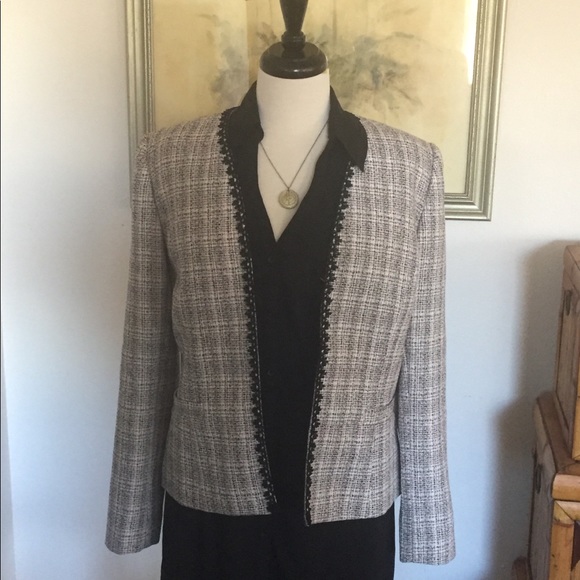 Tahari Jackets & Blazers - TAHARI ASL Pink/Bk/Ivory Multicolored TWEED Blazer